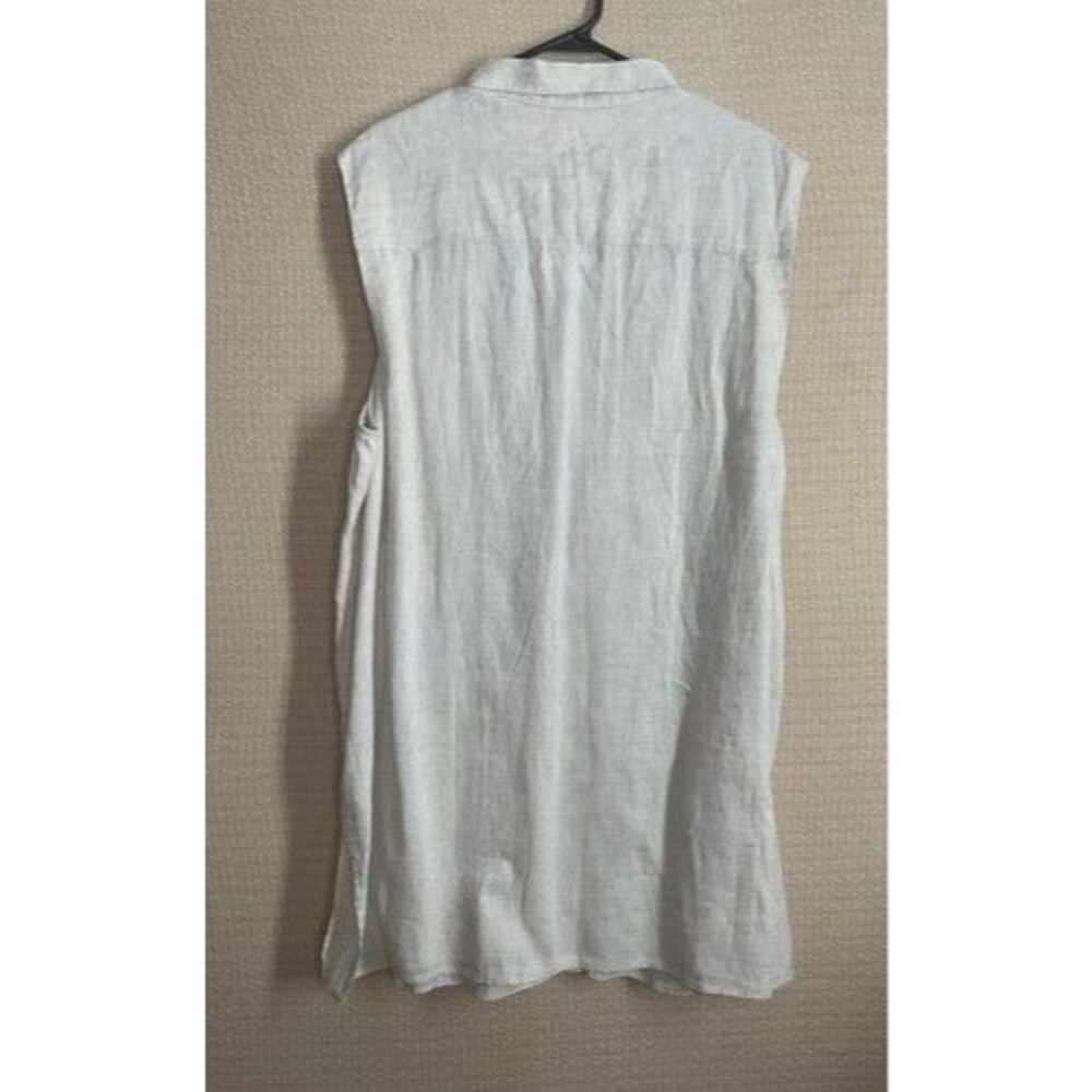 NWT H&M 100% Linen Button Front Lagenlook Shift Mini Dress Shirt Women Size XL - Picture 11 of 12